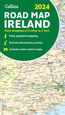 Picture of 2024 Collins Road Map of Ireland : Folded Road Map