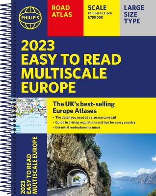 Picture of 2023 Philip's Easy to Read Multiscale Road Atlas Europe : (A4 Spiral binding)