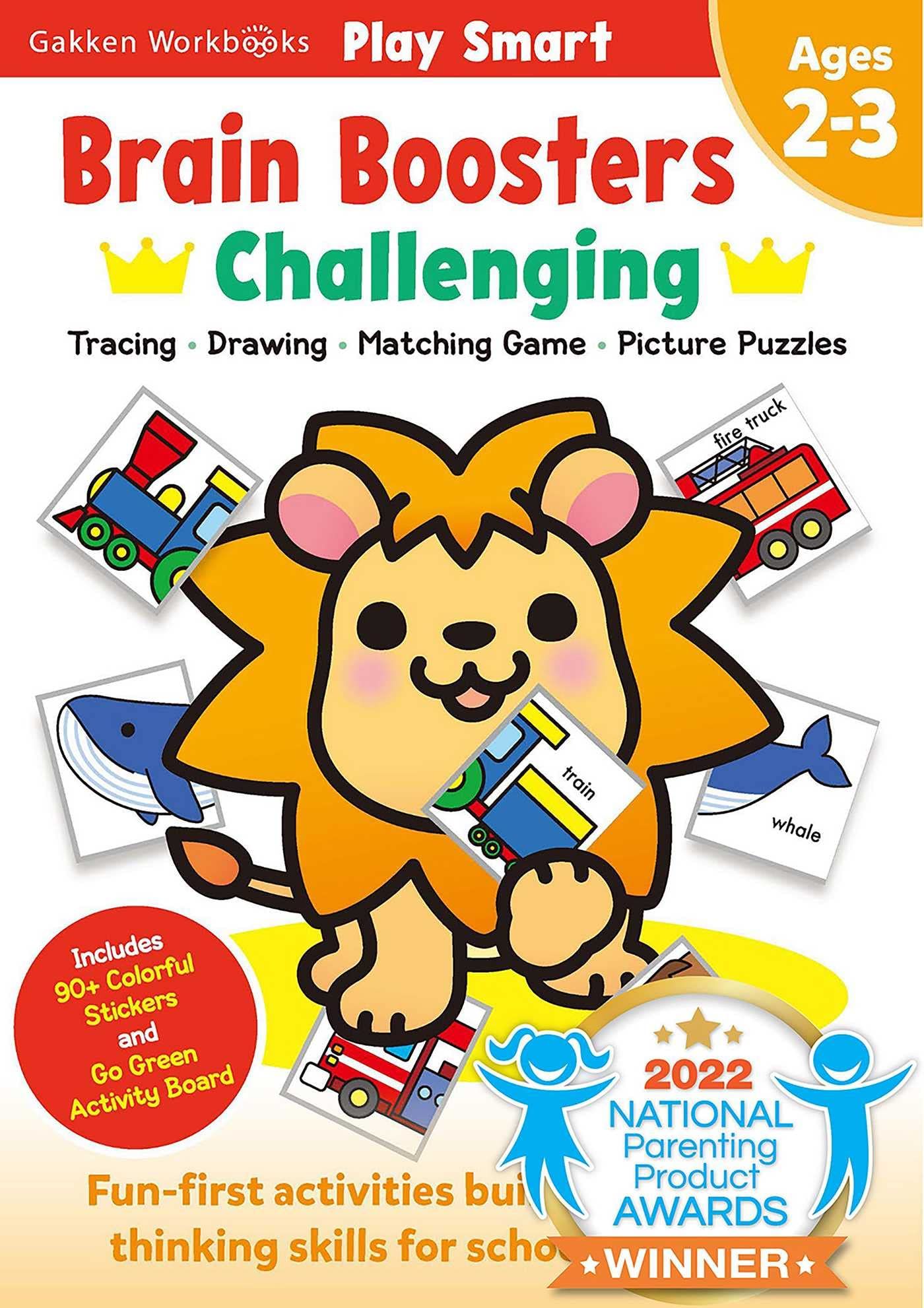 Play Smart Brain Boosters: Challenging - Age 2-3 : Pre-K Activity Workbook: Boost Independent Thinking Skills: Tracing, Coloring, Shapes, Cutting, Drawing, Mazes, Picture Puzzles, Counting; Go-Green Activity-Board